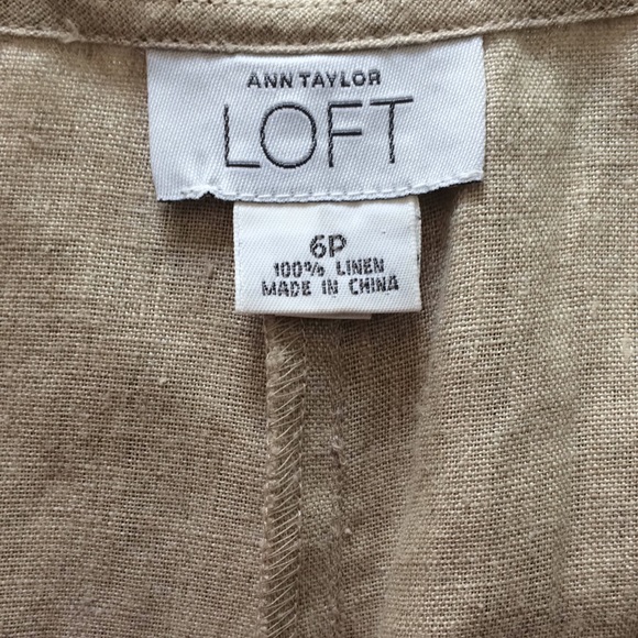 Ann Taylor LOFT linen crop pants w/  orange beads - Picture 6 of 8